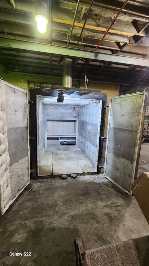 Burn-off oven rebuild in progress