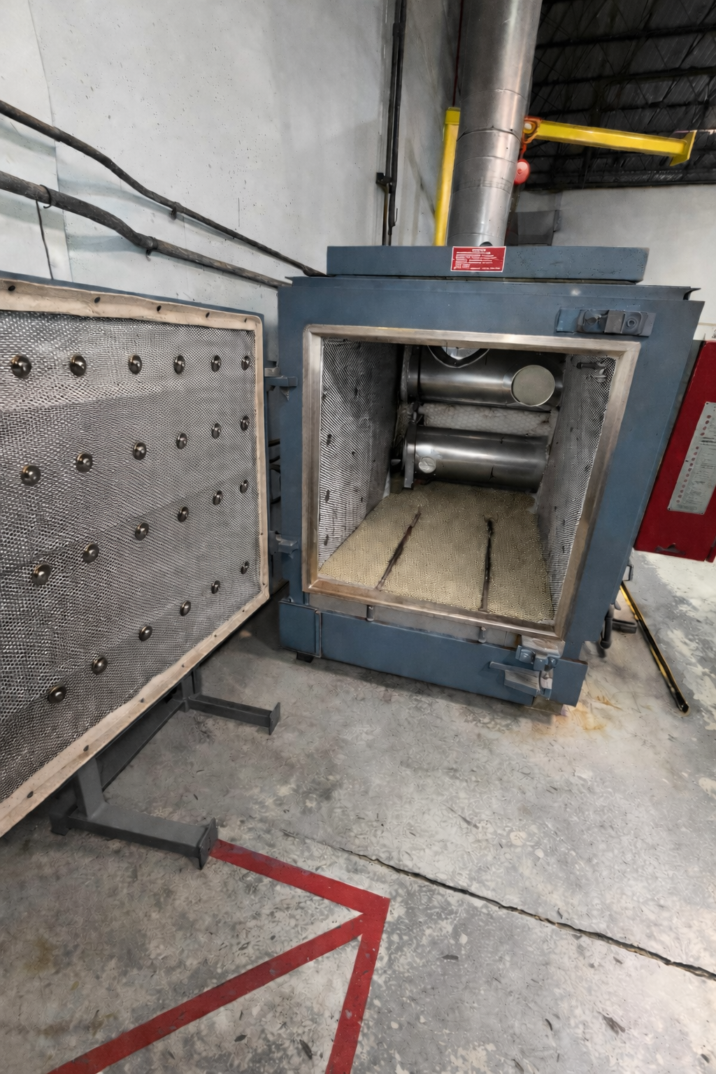 Burn-off oven after rebuild — fully restored to like-new condition